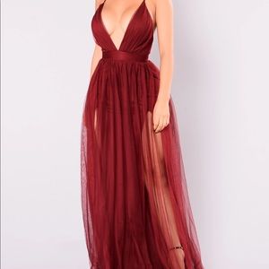 Fashion Nova wine maxi dress